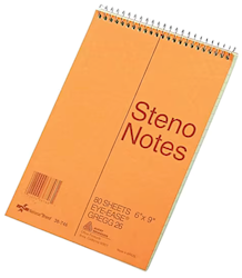 NOTEPAD, NATIONAL BRAND, 6" X 9", BROWN, 80 SHEETS/CT LARGE